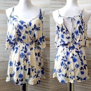 Floral Boho Festival Cold Shoulder Tassel Dress